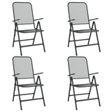 Folding garden chairs set of 4 Anthracite metal mesh