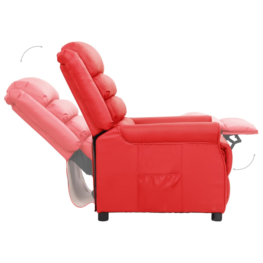 Fauteuil inclinable Rouge Similicuir