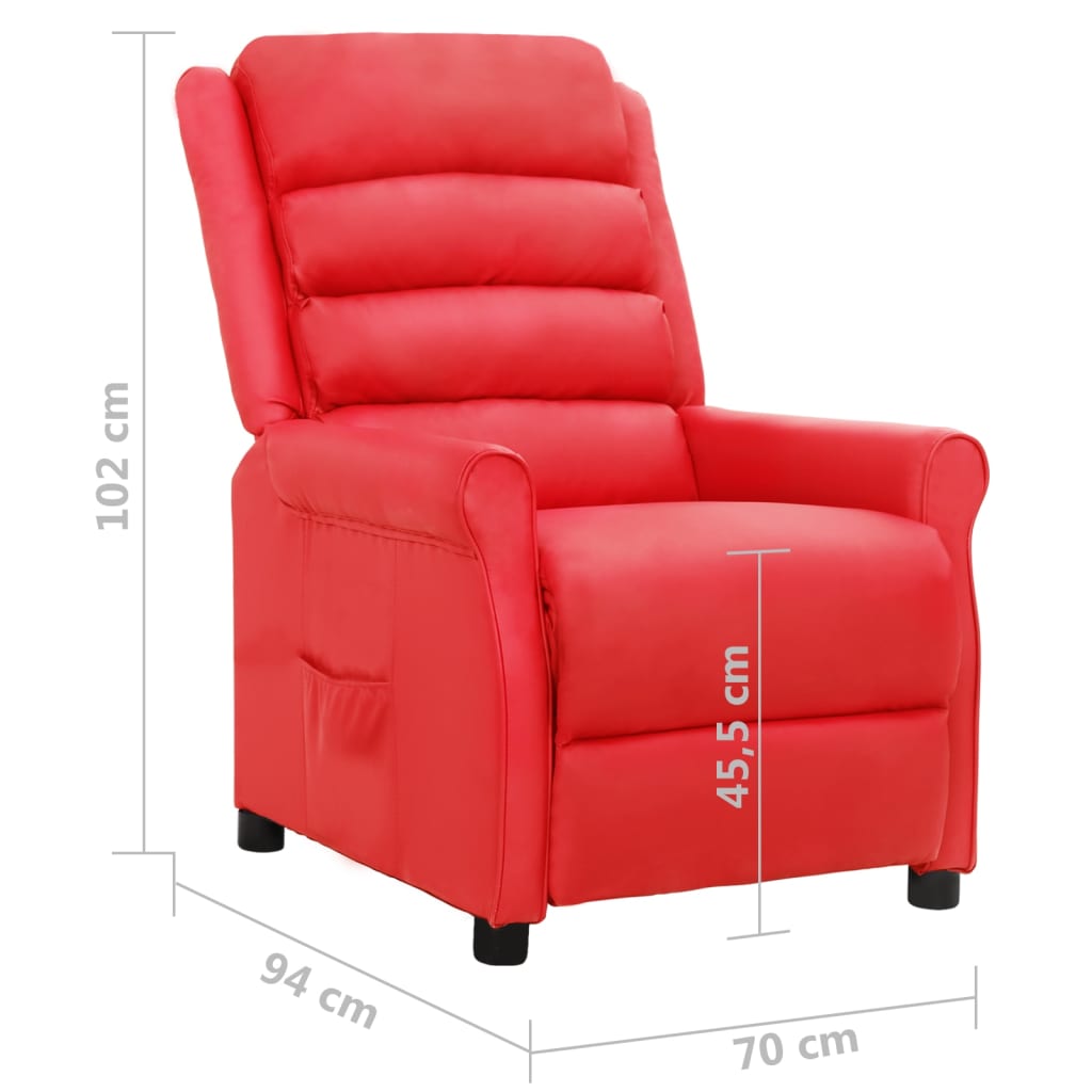 Fauteuil inclinable Rouge Similicuir