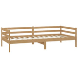 Lit de repos et matelas 90x200cm Marron miel Bois de pin massif