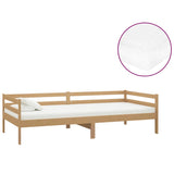 Lit de repos et matelas 90x200cm Marron miel Bois de pin massif