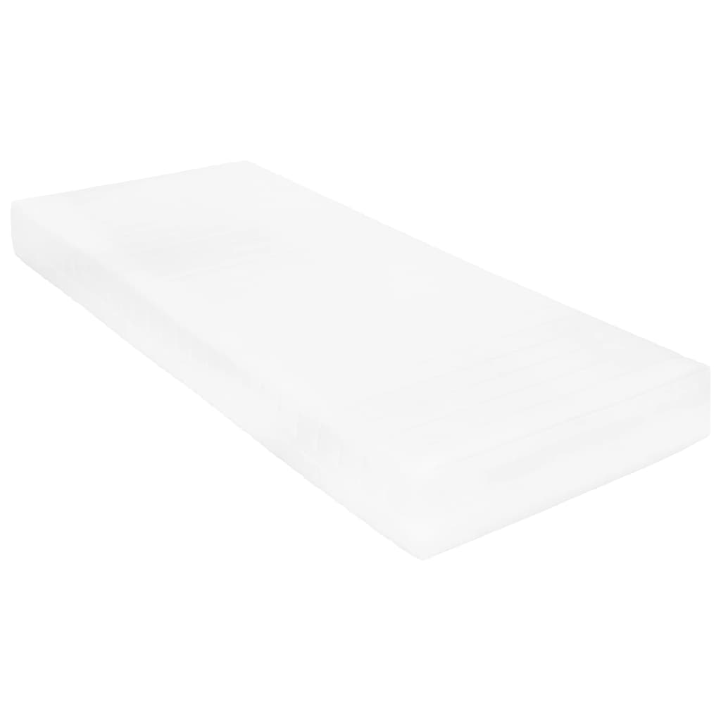 Lit de repos avec matelas 90x200 cm Blanc Bois de pin massif