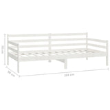 Lit de repos avec matelas 90x200 cm Blanc Bois de pin massif