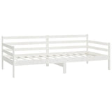 Lit de repos avec matelas 90x200 cm Blanc Bois de pin massif