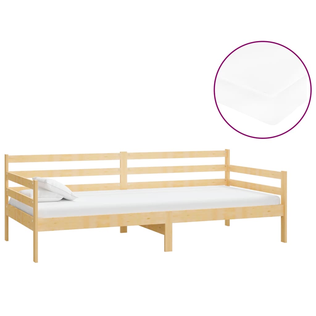 Lit de repos avec matelas 90x200 cm Bois de pin massif