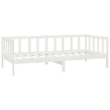 Lit de repos avec matelas 90x200 cm Blanc Bois de pin massif