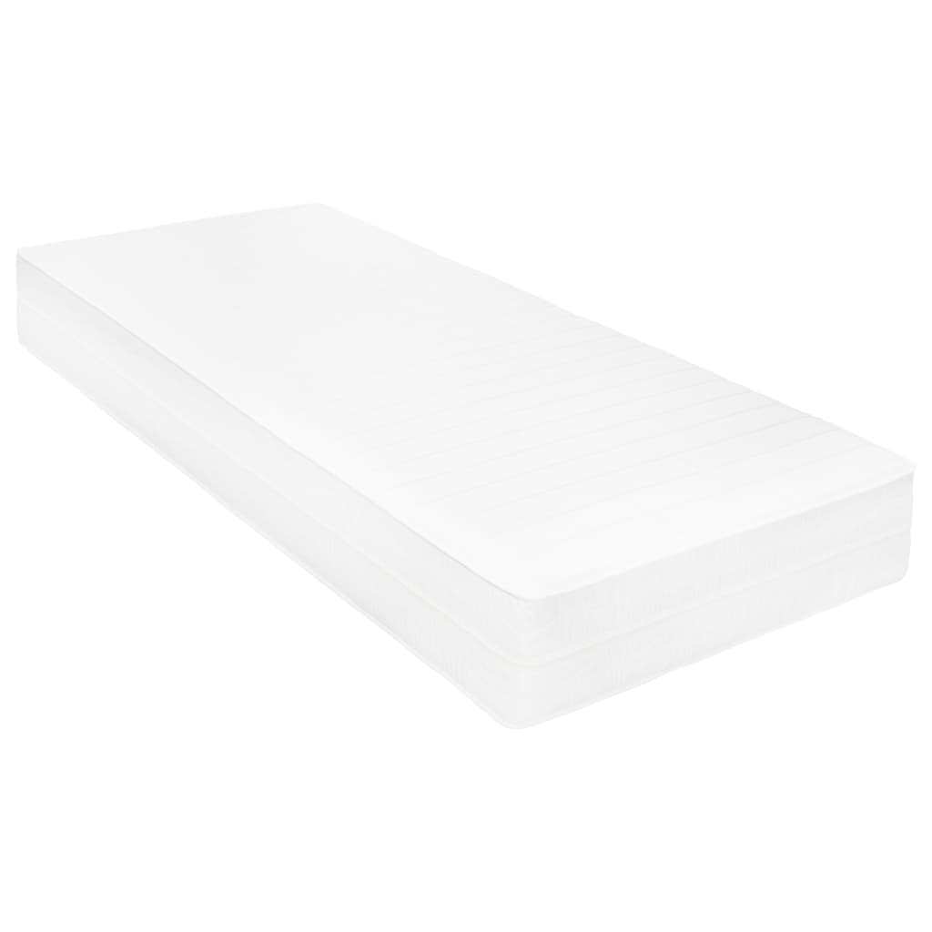 Lit de repos avec matelas 90x200 cm Blanc Bois de pin massif