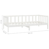 Lit de repos avec matelas 90x200 cm Blanc Bois de pin massif