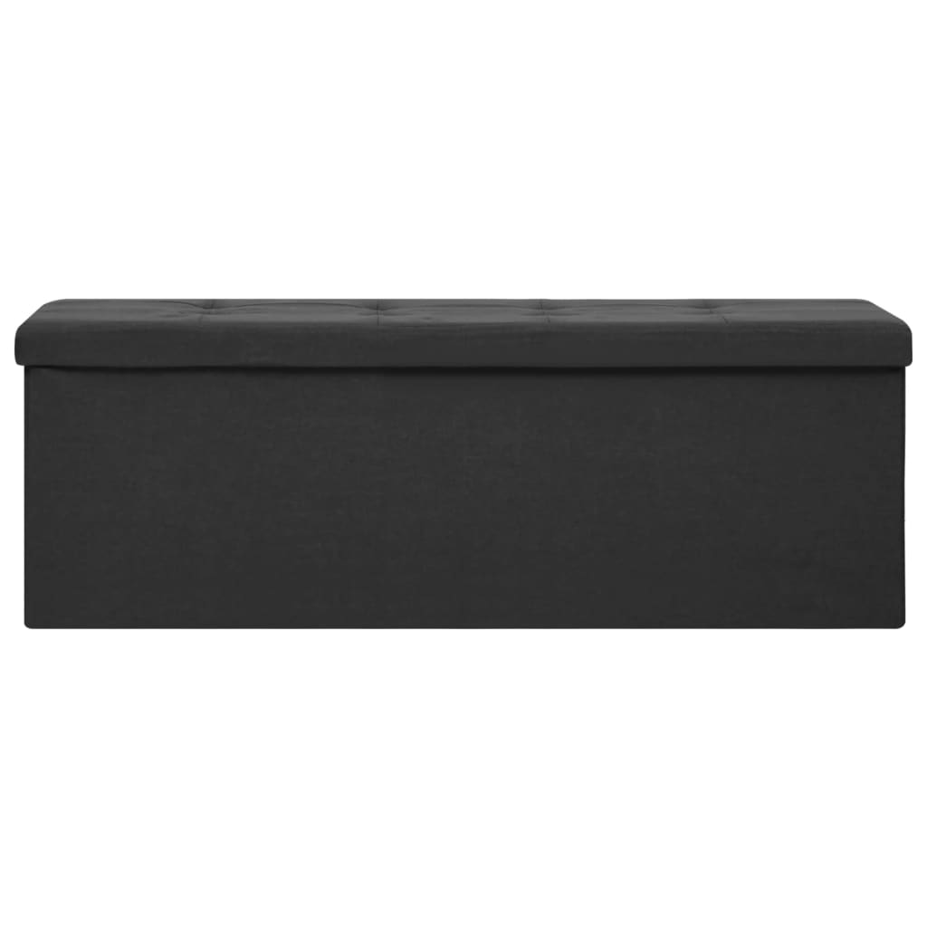 Banc de rangement pliable Noir Faux lin