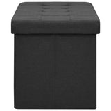 Banc de rangement pliable Noir Faux lin