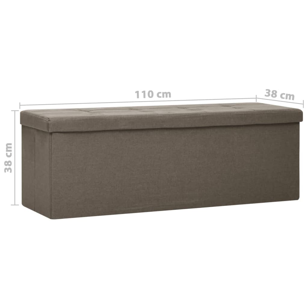 Banc de rangement pliable Marron Faux lin