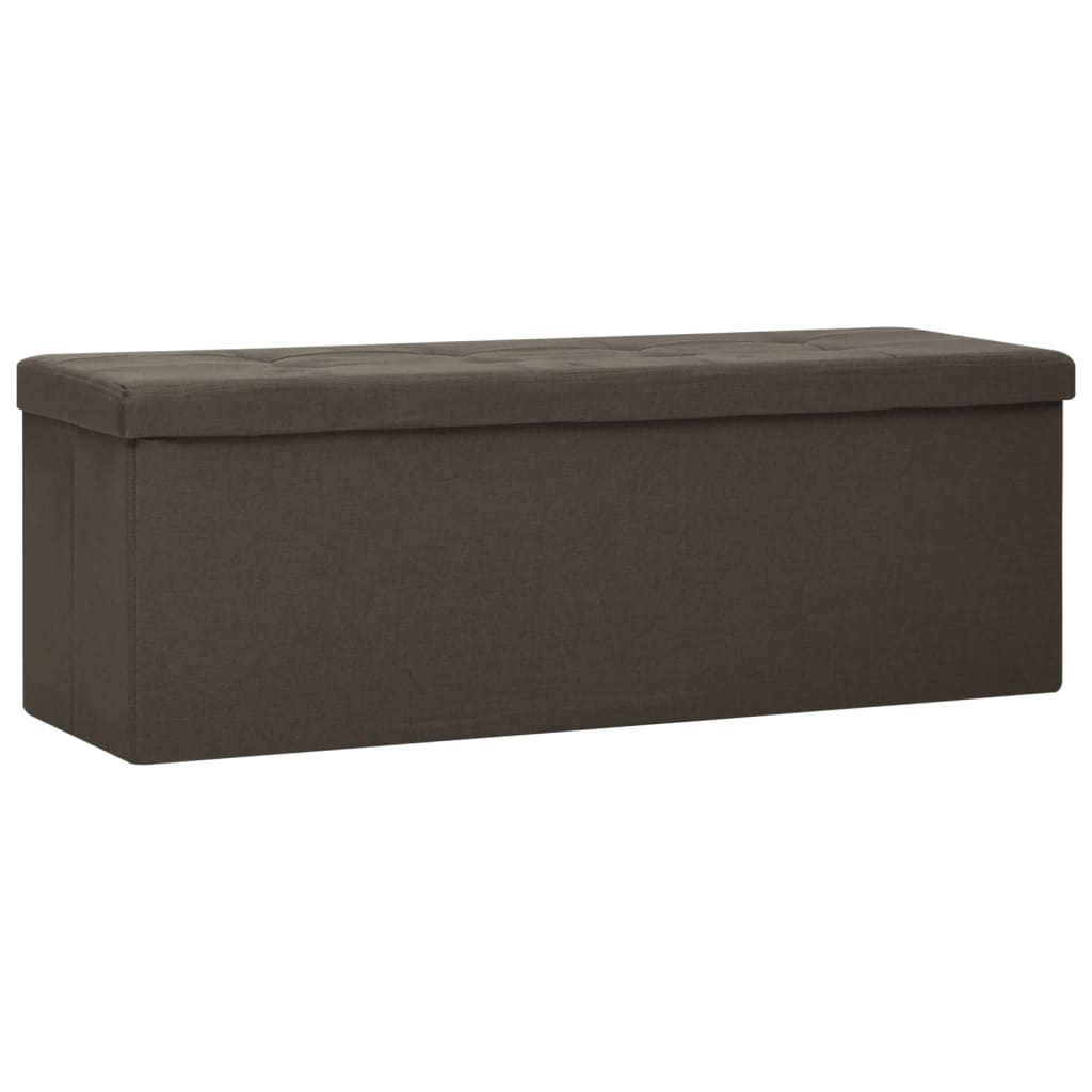 Banc de rangement pliable Marron foncé Faux lin