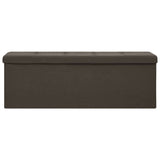 Banc de rangement pliable Marron foncé Faux lin