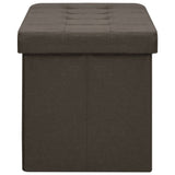 Dark Brown Faux Linen Folding Storage Bench