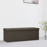 Banc de rangement pliable Marron foncé Faux lin