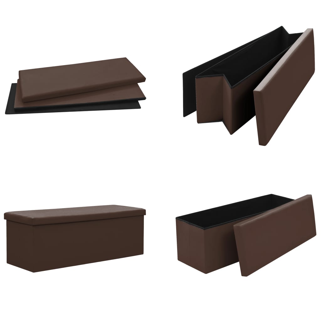 Banc de rangement pliable Marron PVC