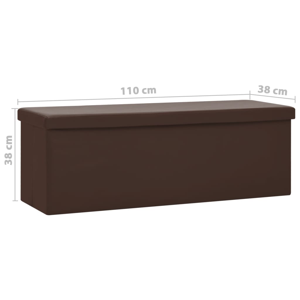 Banc de rangement pliable Marron PVC