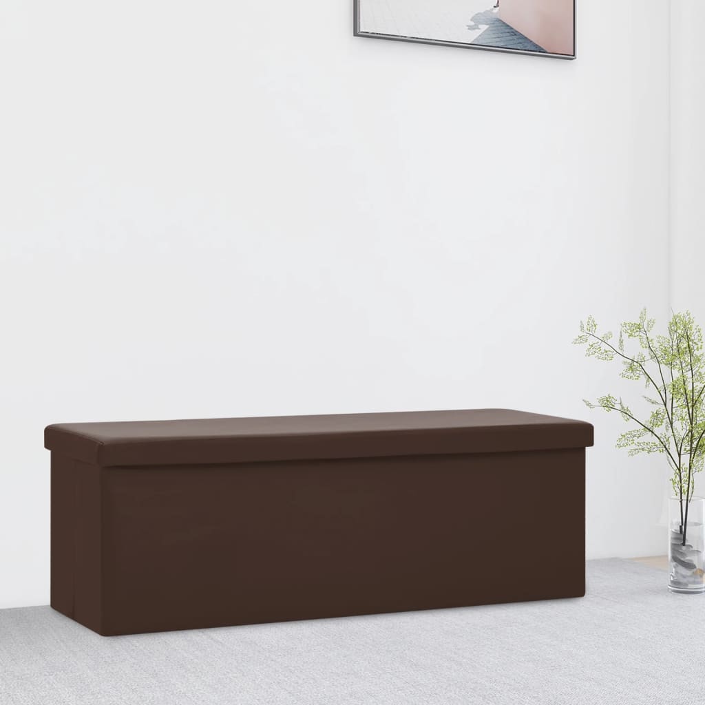 Banc de rangement pliable Marron PVC