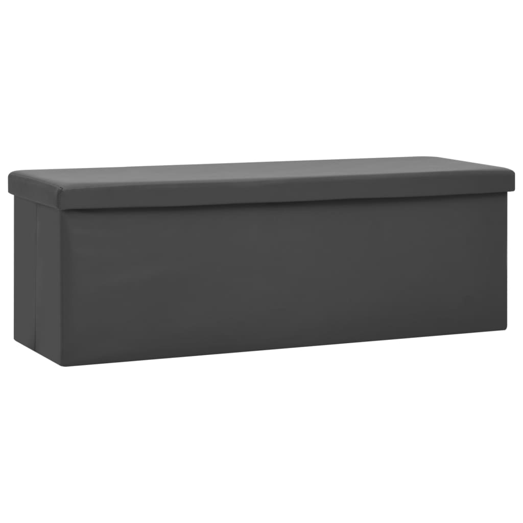 Banc de rangement pliable Gris PVC