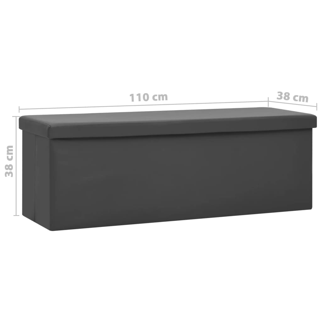 Banc de rangement pliable Gris PVC