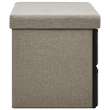 Banc de rangement pliable Taupe 76x38x38 cm Faux lin