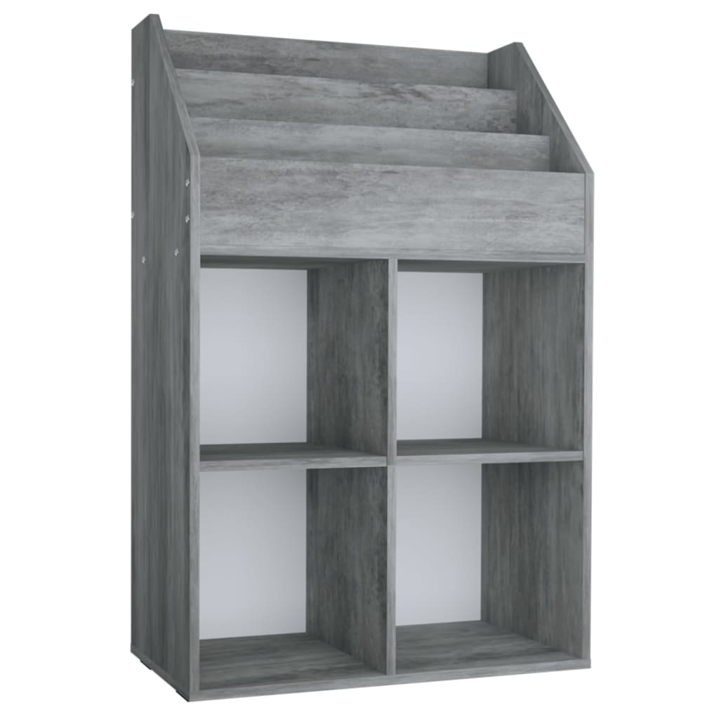 Porte-revue pour enfants Gris béton 71x30x114cm Bois ingénierie