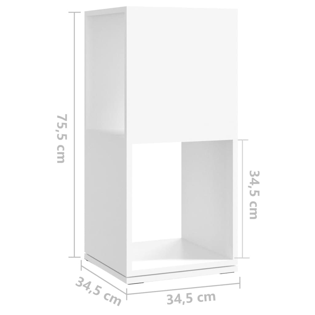 Armoire rotative Blanc 34,5x34,5x75,5 cm bois d'ingénierie