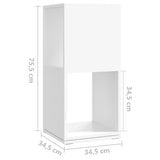 Armoire rotative Blanc 34,5x34,5x75,5 cm bois d'ingénierie