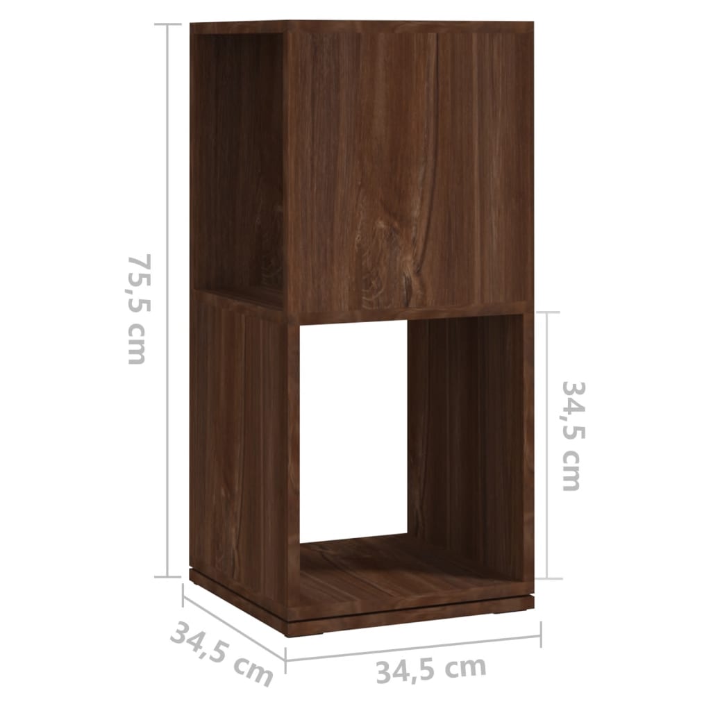 Armoire rotative Chêne marron 34,5x34,5x75,5 cm bois ingénierie