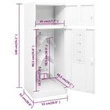 Sattelschrank Weiß 53x53x140 cm Stahl