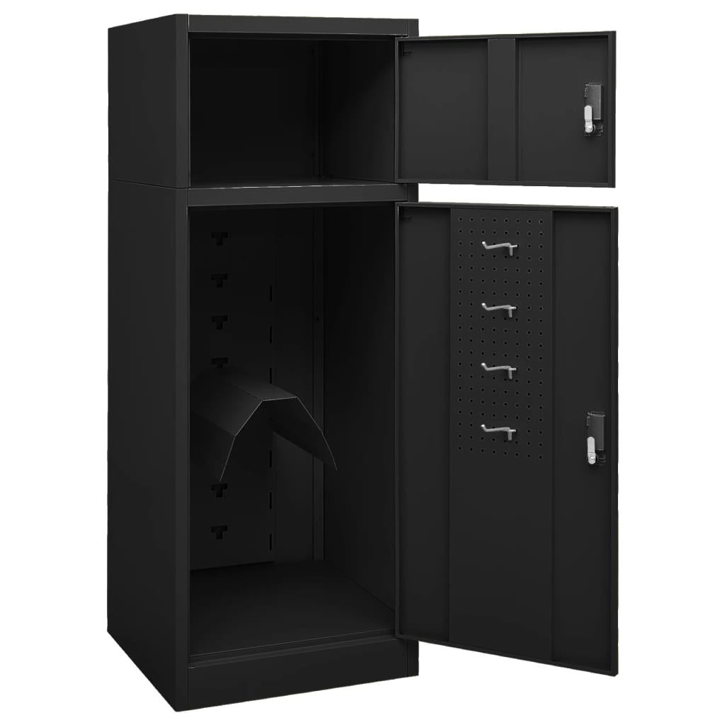 Armoire à selles Noir 53x53x140 cm Acier