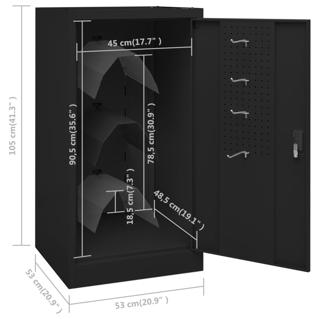 Armoire à selles Noir 53x53x105 cm Acier