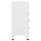 Armoire à tiroirs industrielle Blanc 78x40x93 cm Métal