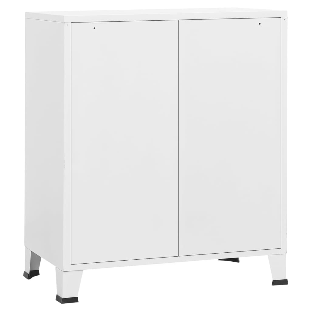 Armoire à tiroirs industrielle Blanc 78x40x93 cm Métal