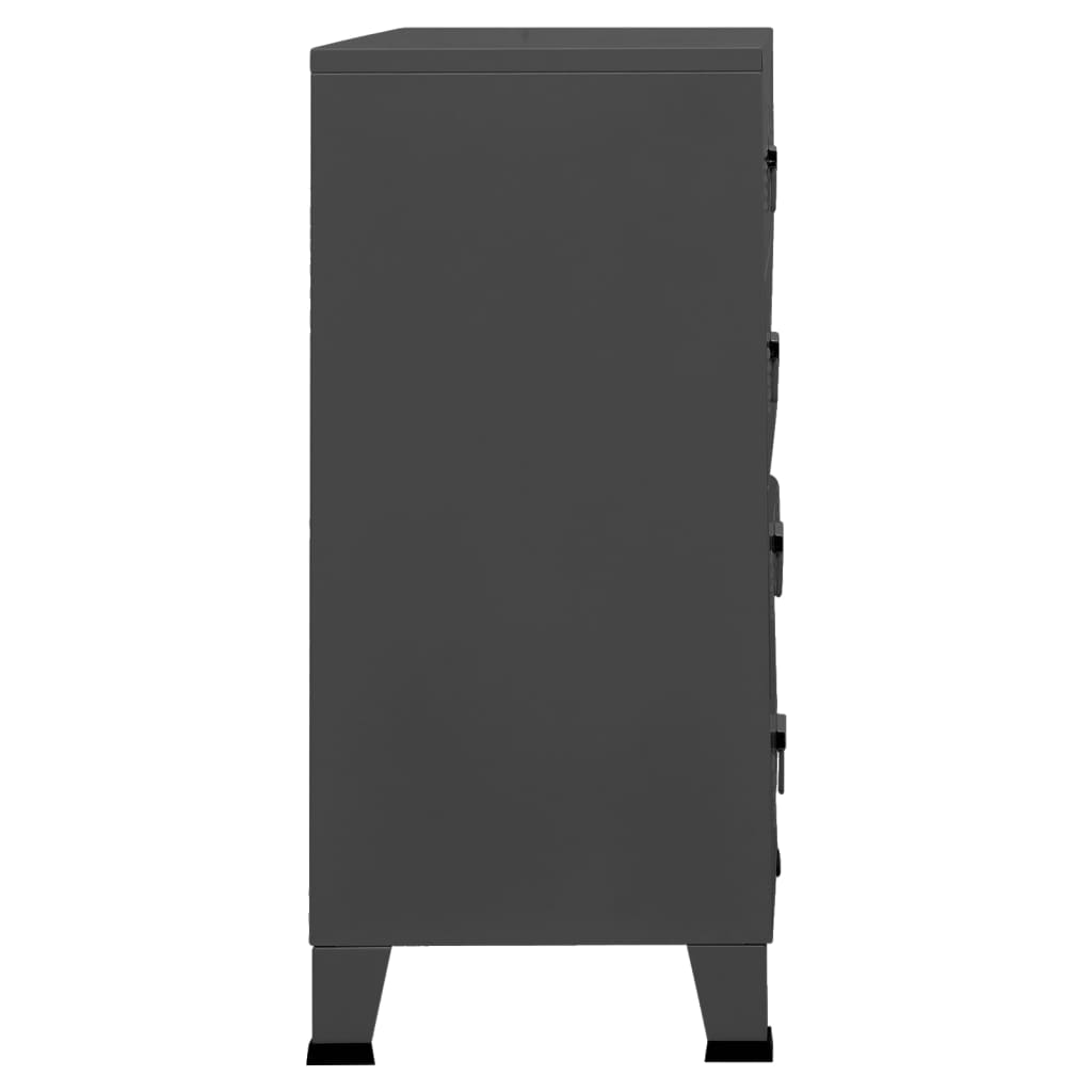 Armoire à tiroirs industrielle Anthracite 78x40x93 cm Métal