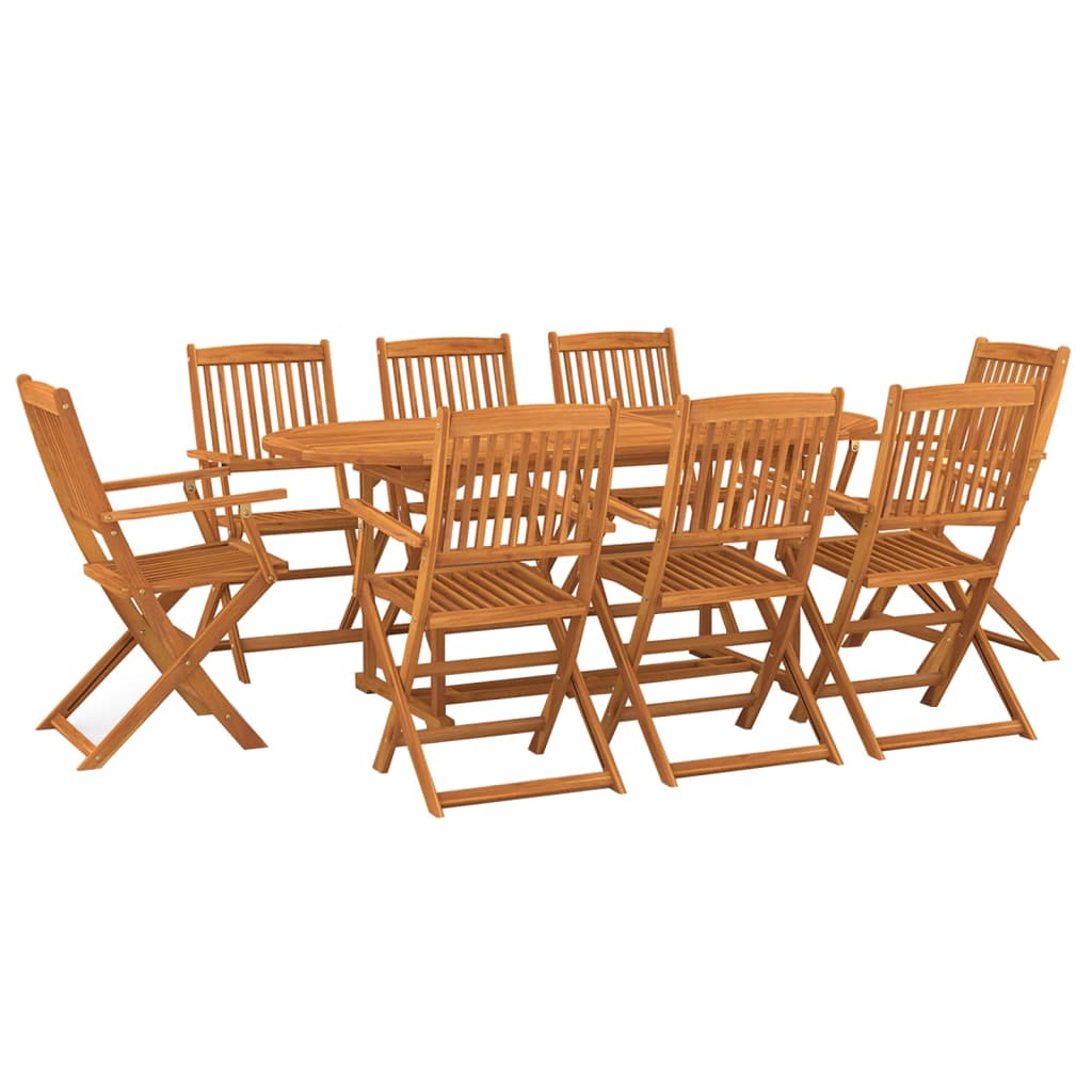 Ensemble à manger de jardin 9 pcs bois massif d'acacia