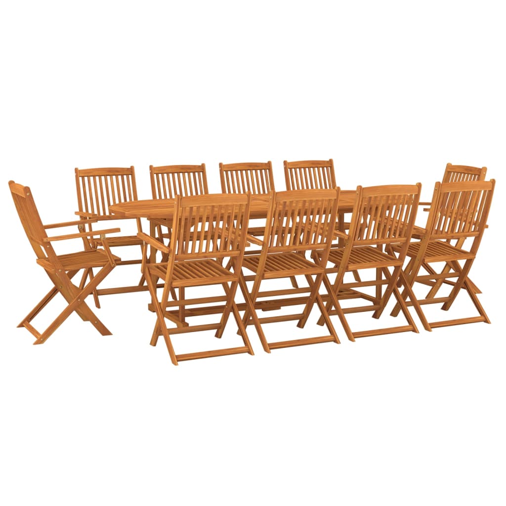 Ensemble à manger de jardin 11 pcs 220x90x75 cm bois d'acacia