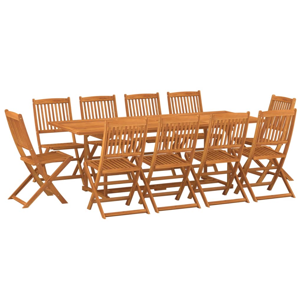 Ensemble à manger de jardin 11 pcs 220x90x75 cm bois d'acacia