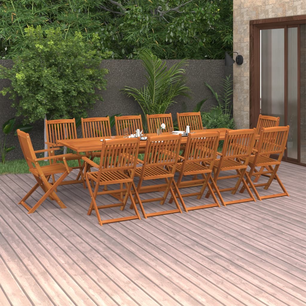 Ensemble à manger de jardin 13 pcs 280x90x75 cm bois d'acacia