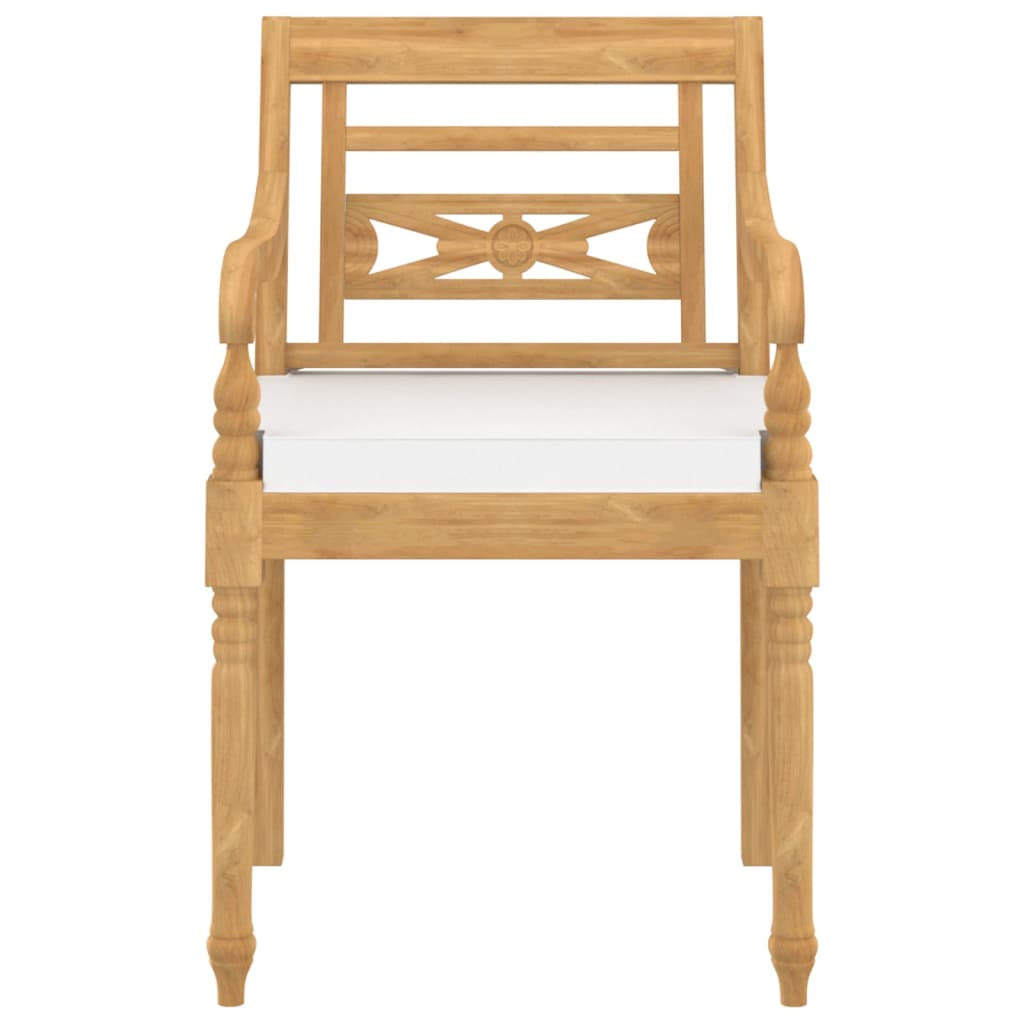 Chaises Batavia lot de 8 avec coussins Bois de teck solide