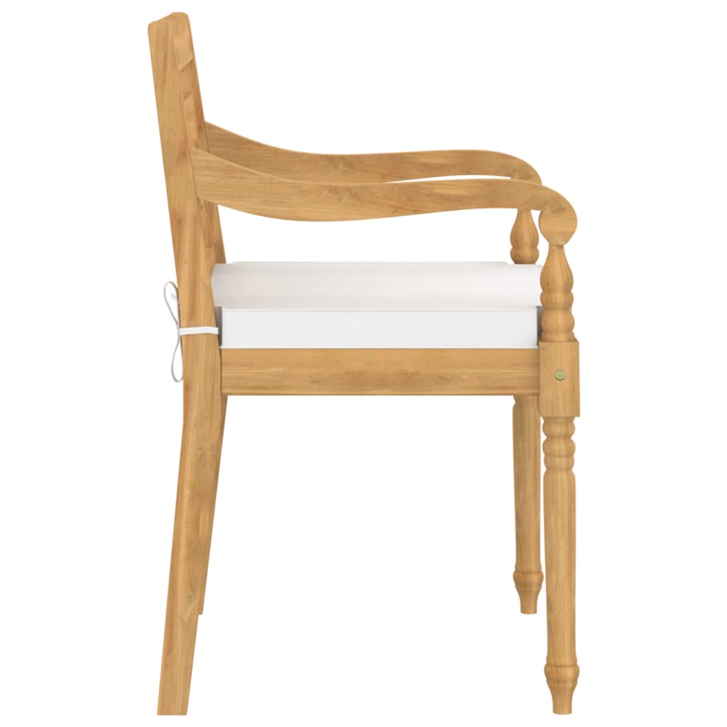 Chaises Batavia lot de 8 avec coussins Bois de teck solide