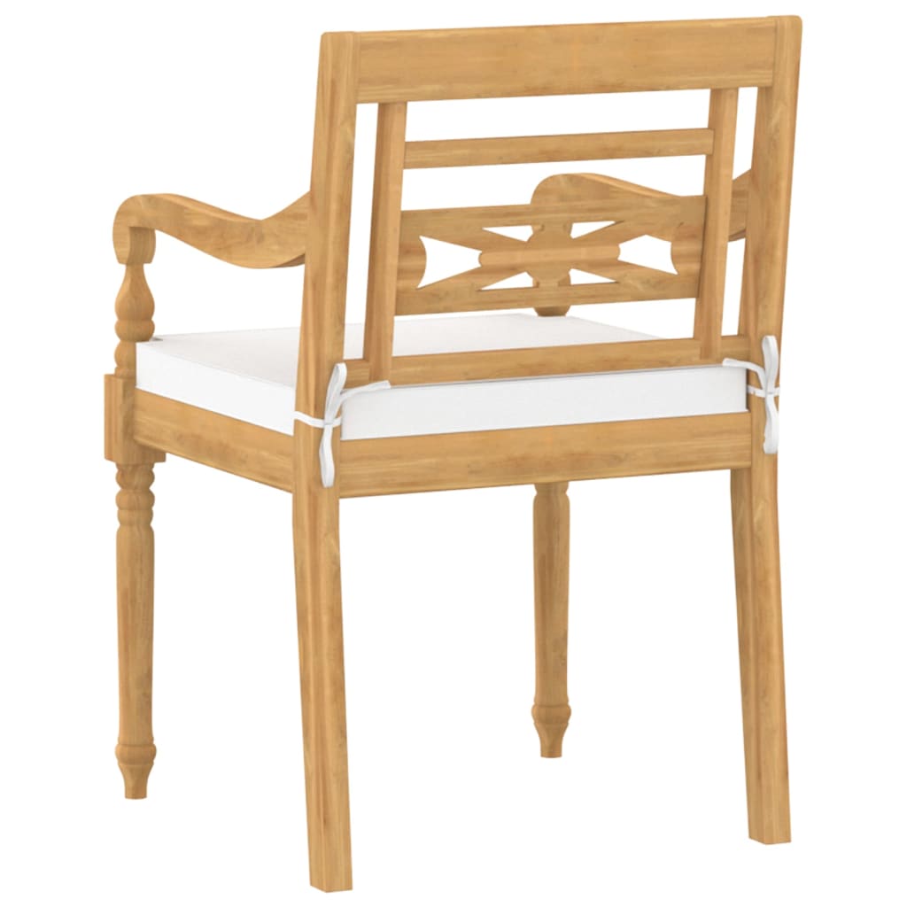 Chaises Batavia lot de 8 avec coussins Bois de teck solide