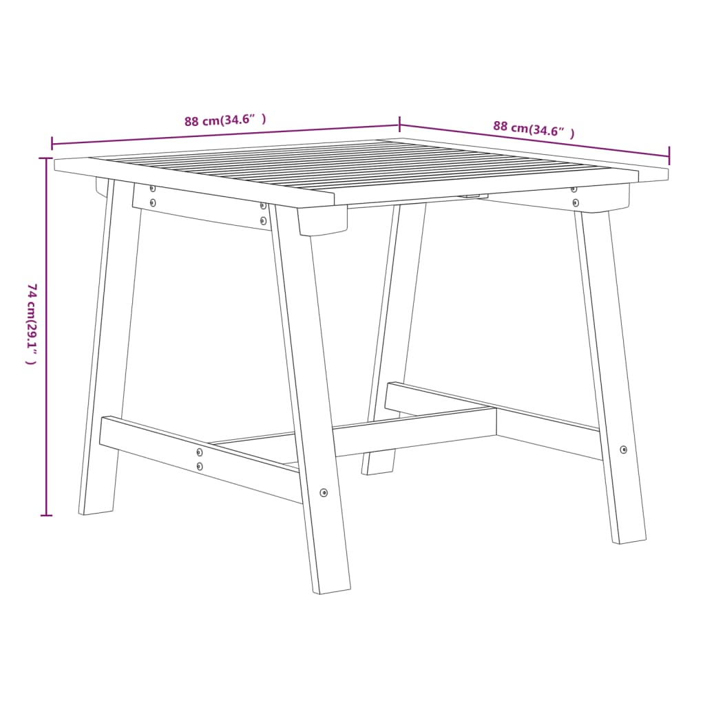 Ensemble à manger de jardin 5 pcs Bois d'acacia solide