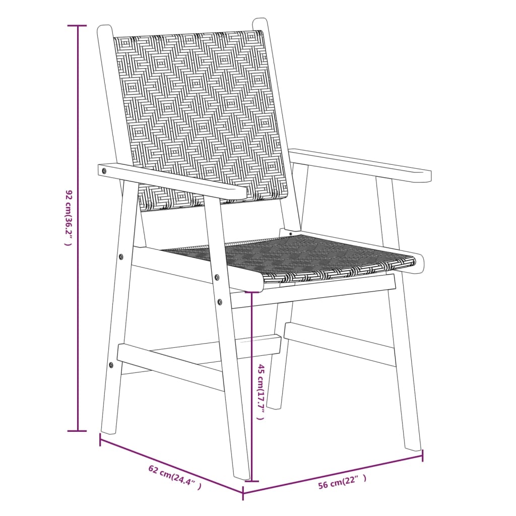 Ensemble à manger de jardin 7 pcs Bois d'acacia solide