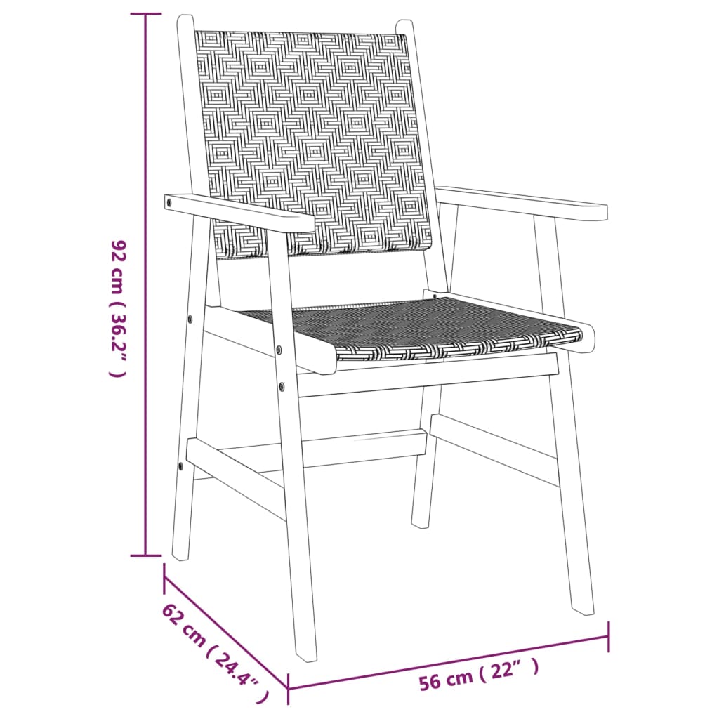 Ensemble à manger de jardin 5 pcs Bois d'acacia solide