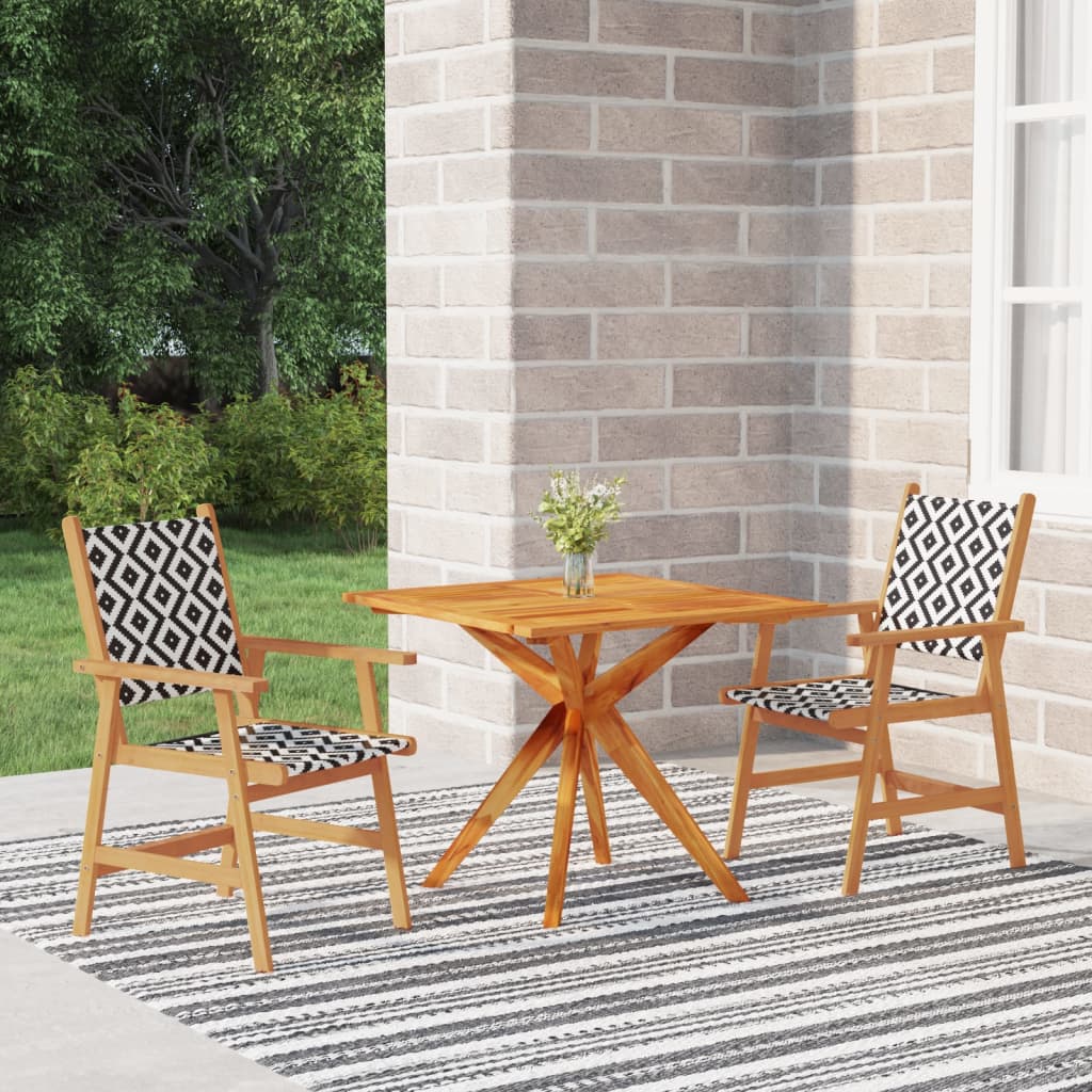 Ensemble à manger de jardin 3 pcs Bois d'acacia solide