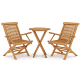 Ensemble à manger de jardin 3 pcs Bois de teck massif