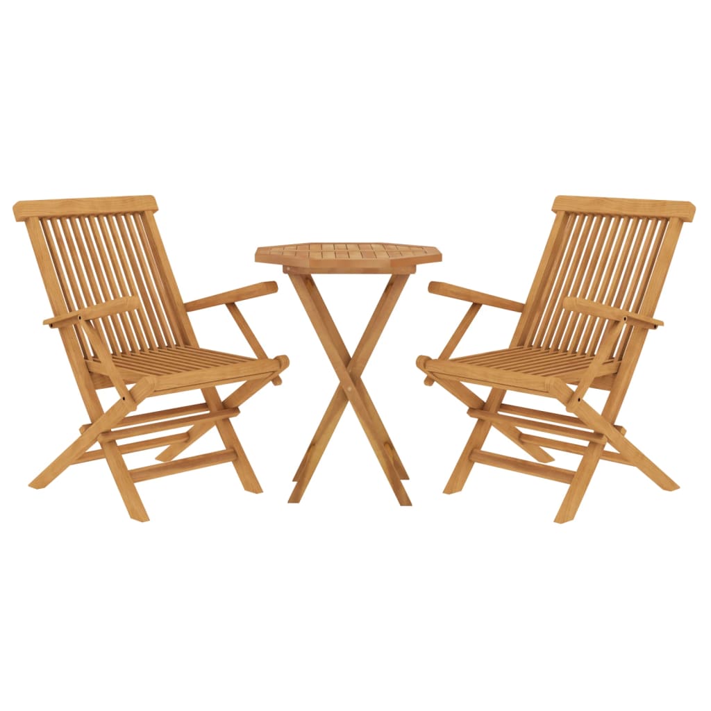 Ensemble à manger de jardin 3 pcs Bois de teck massif