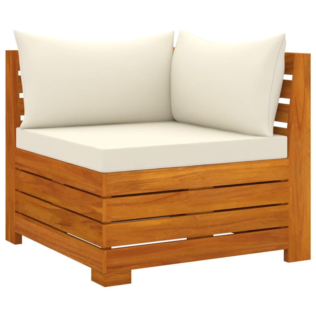 Salon de jardin 4 pcs avec coussins Bois d'acacia solide