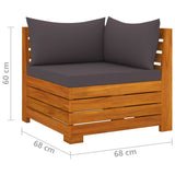 Salon de jardin 8 pcs avec coussins Bois d'acacia solide